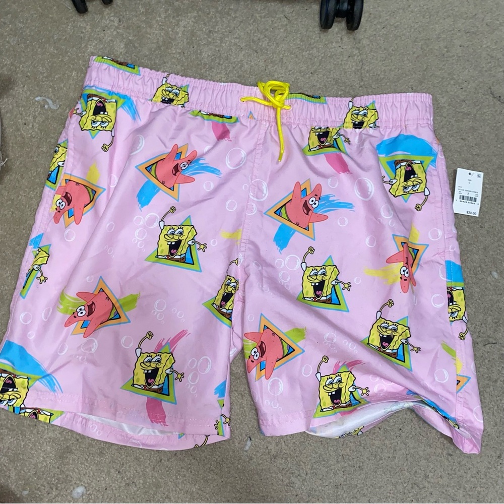 SpongeBob Squarepants Pink Swim Trunks